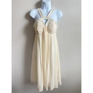 New Un Deux Trois 123 Paris Off White Silk Beaded Dress Junior's FR 34 US 2